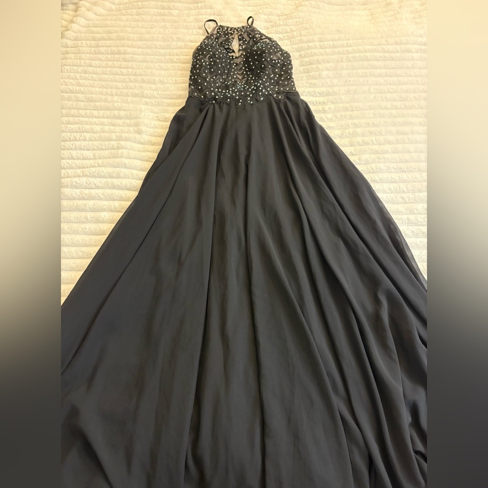 Stacy Sklar Black Embellished‎ Prom Dress